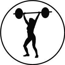 Frau, die eine Langhantel in die Höhe stemmt, um symbolisch Fitness darzustellen.